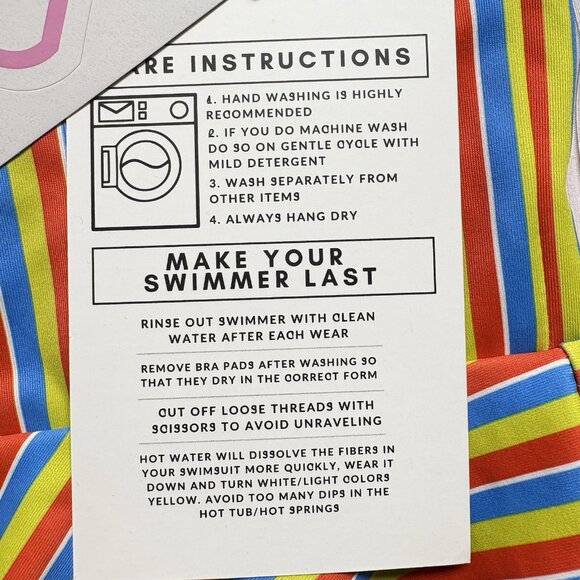 NWT KORTNI JEANE Women 2 Piece Swimsuit Bikini Scoop Back Sz M Multicolor 28-5 - Picture 12 of 16